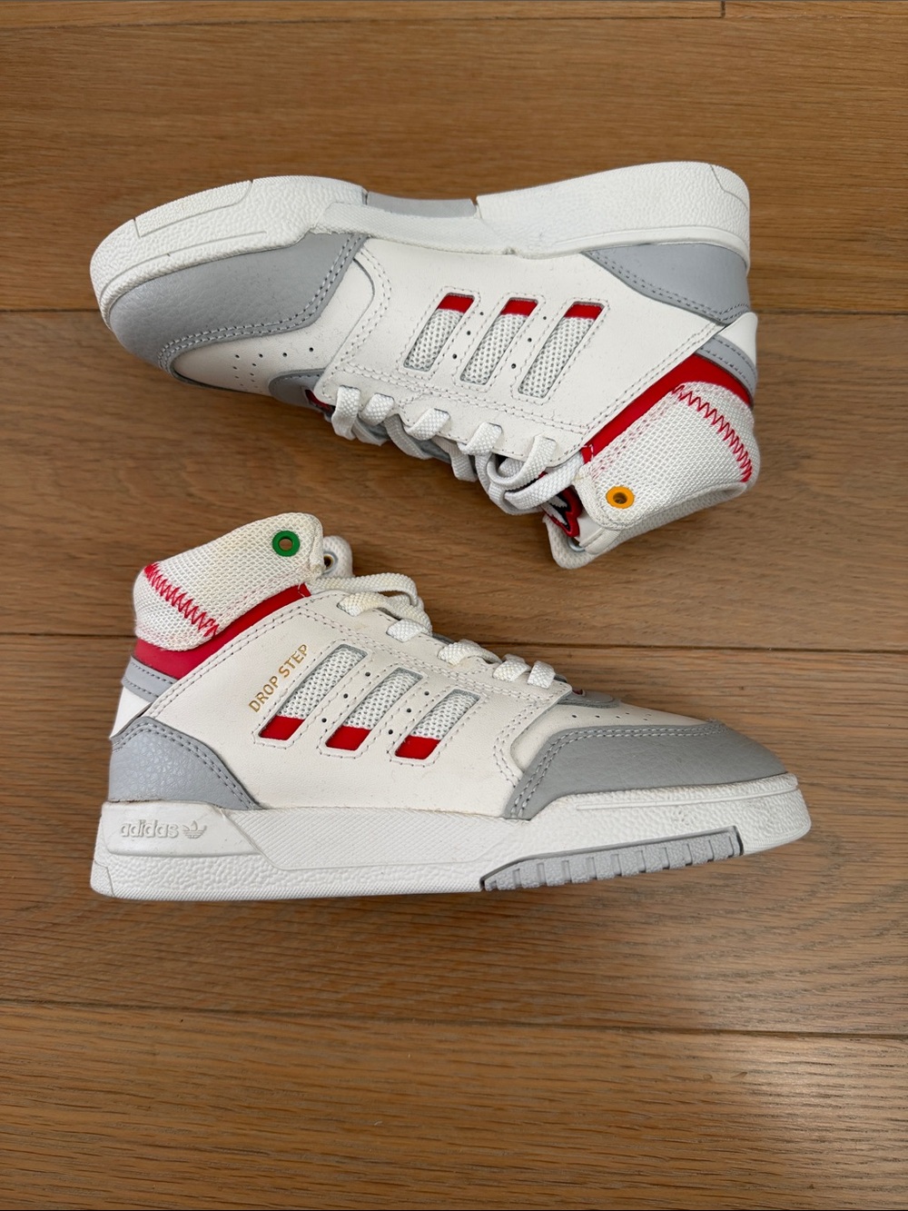 adidas Kids Drop Step Mid-Top Sneakers White/Grey/Red